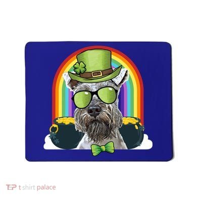 Miniature Schnauzer Dog Leprechaun Funny St Patricks Day Gift Mousepad