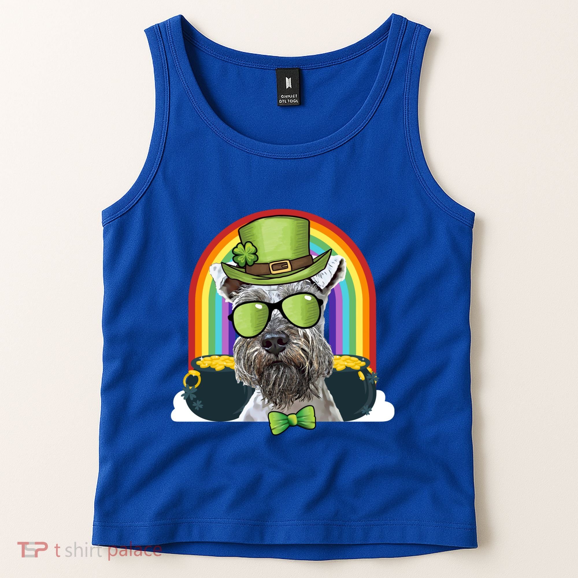 Miniature Schnauzer Dog Leprechaun Funny St Patricks Day Gift Tank Top