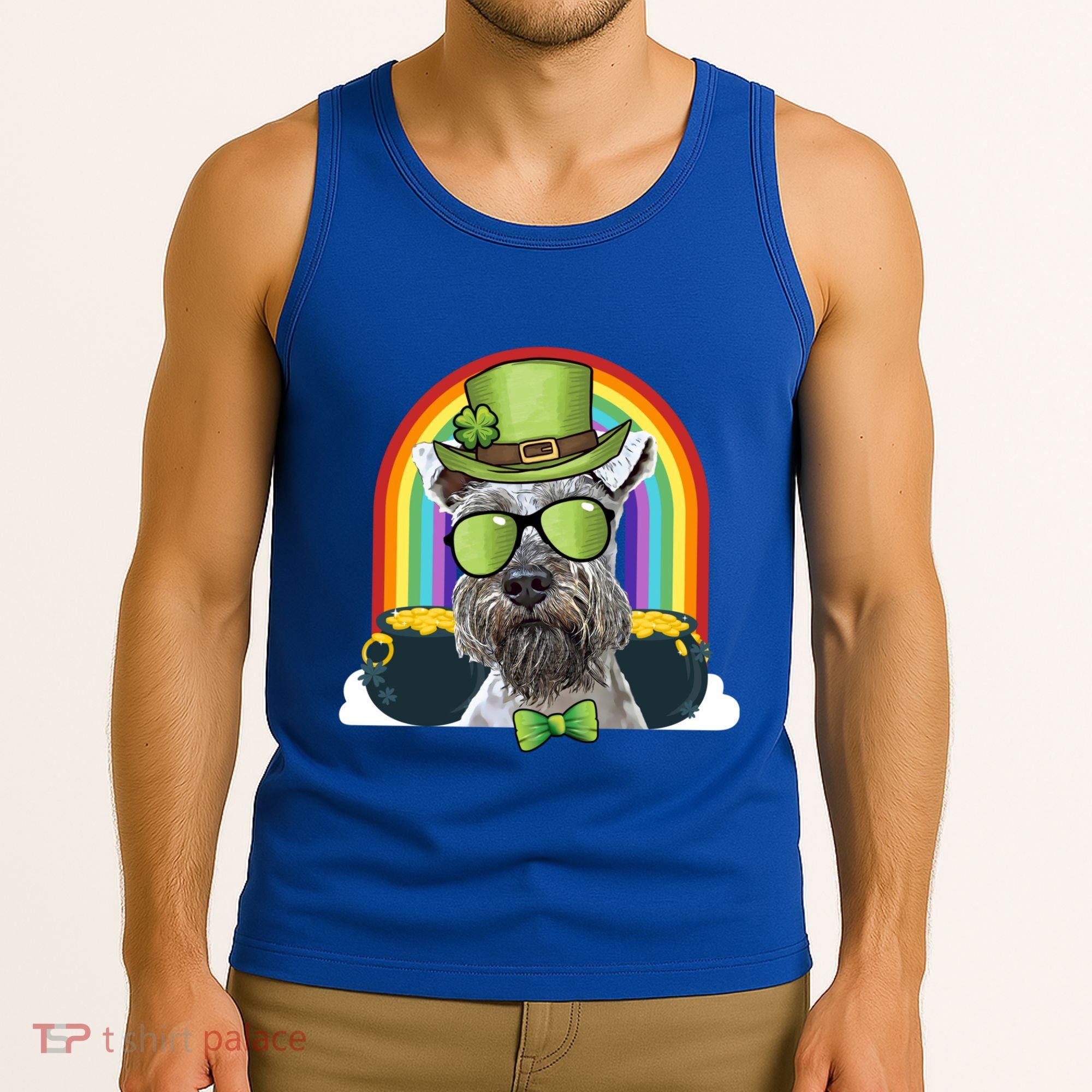 Miniature Schnauzer Dog Leprechaun Funny St Patricks Day Gift Tank Top