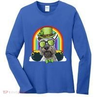 Miniature Schnauzer Dog Leprechaun Funny St Patricks Day Gift Women's Long Sleeve Shirt thumb 0