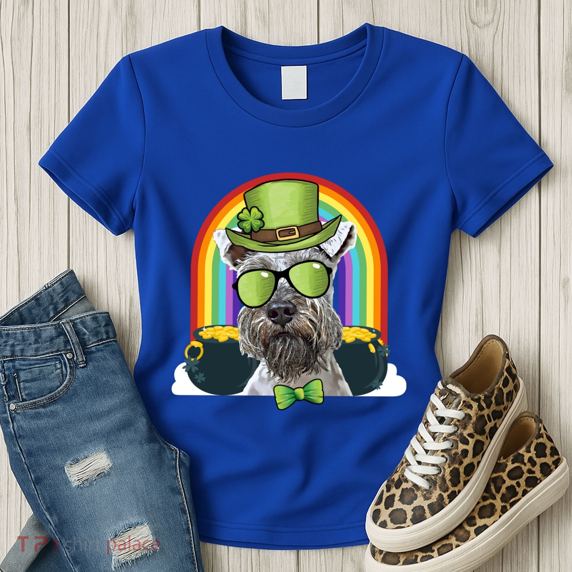 Miniature Schnauzer Dog Leprechaun Funny St Patricks Day Gift Women's T-Shirt
