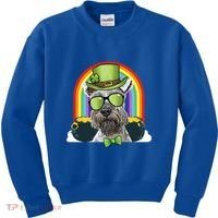 Miniature Schnauzer Dog Leprechaun Funny St Patricks Day Gift Kids Sweatshirt thumb 0