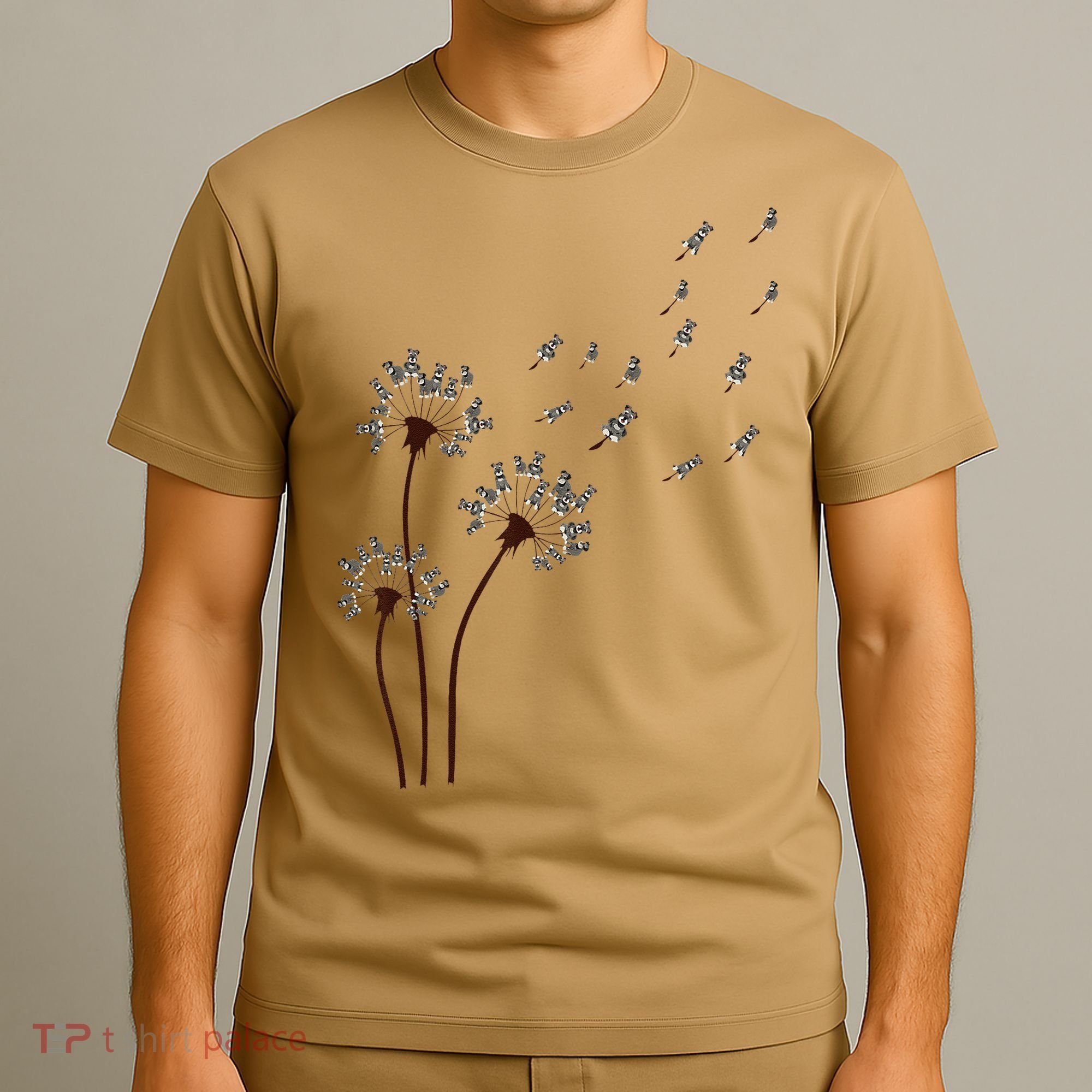 Miniature Schnauzer Dandelion Loves Dog For Mothers Day Dog T-Shirt