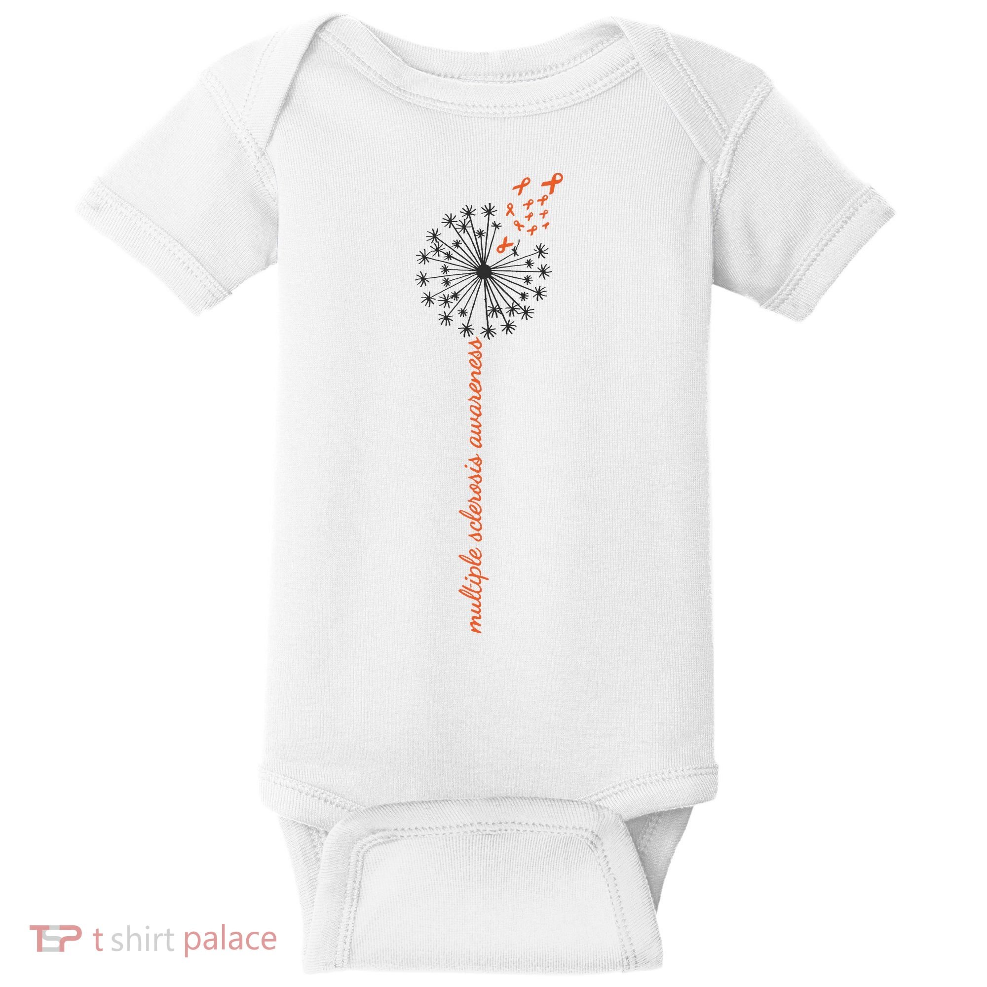 Multiple Sclerosis Dandelion MS Awareness Baby Bodysuit