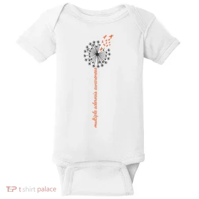Multiple Sclerosis Dandelion MS Awareness Baby Bodysuit
