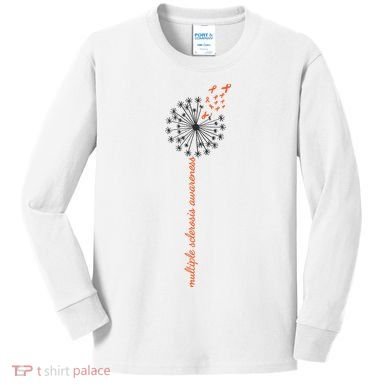 Multiple Sclerosis Dandelion MS Awareness Kids Long Sleeve Shirt