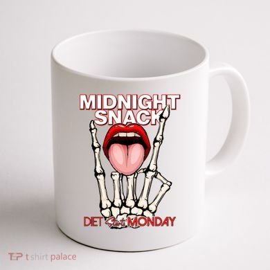 Midnight Snack Diet Starts Monday Coffee Mug back