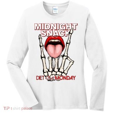 Midnight Snack Diet Starts Monday Women's Long Sleeve Shirt