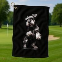 Miniature Schnauzer Dog Art Miniature Schnauzer Golf Towel thumb 1