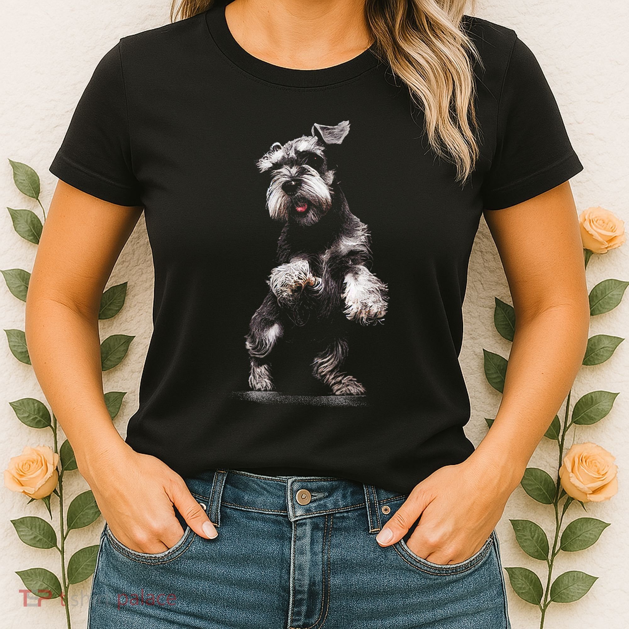 Miniature Schnauzer Dog Art Miniature Schnauzer Women's T-Shirt