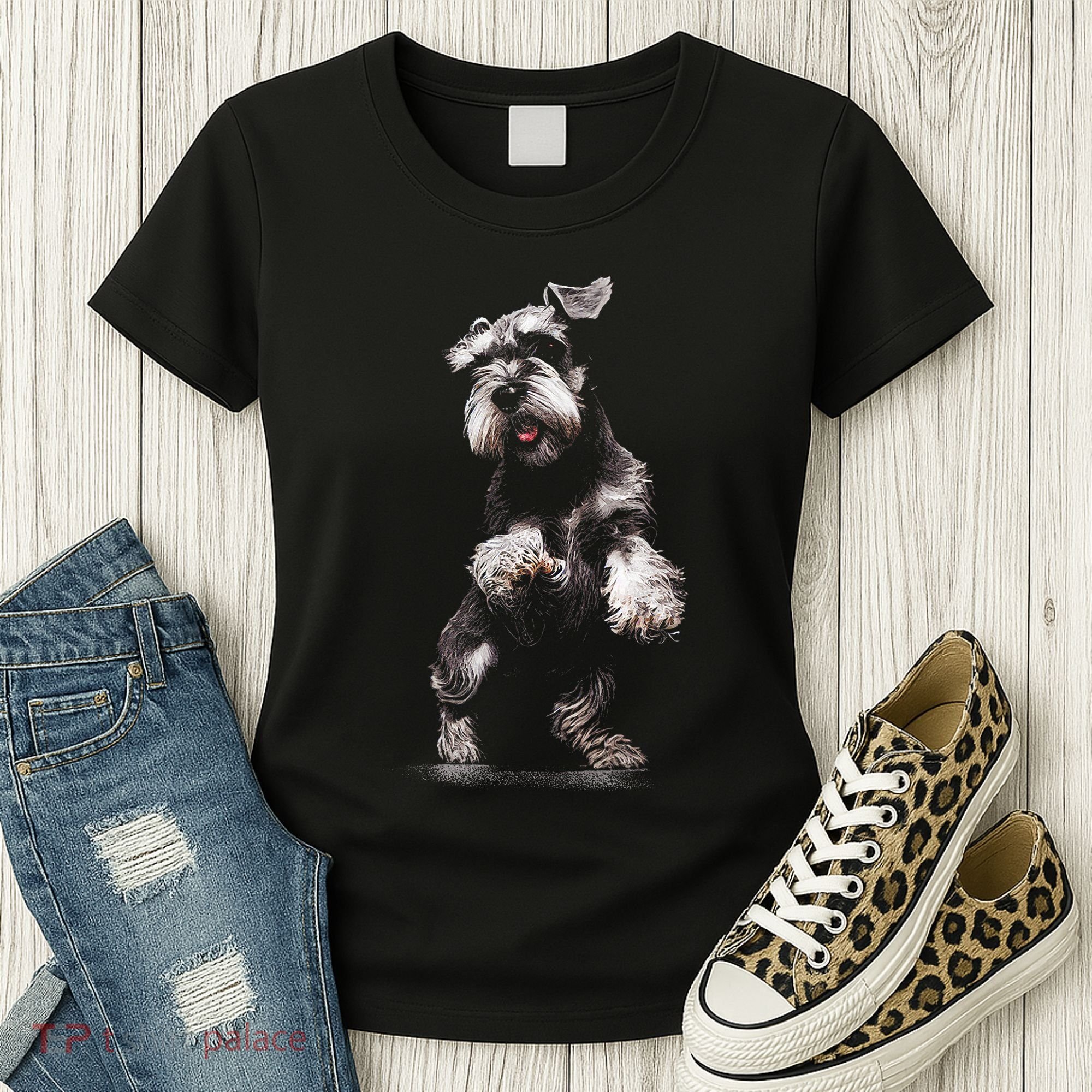 Miniature Schnauzer Dog Art Miniature Schnauzer Women's T-Shirt