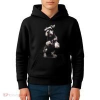 Miniature Schnauzer Dog Art Miniature Schnauzer Kids Hoodie thumb 4