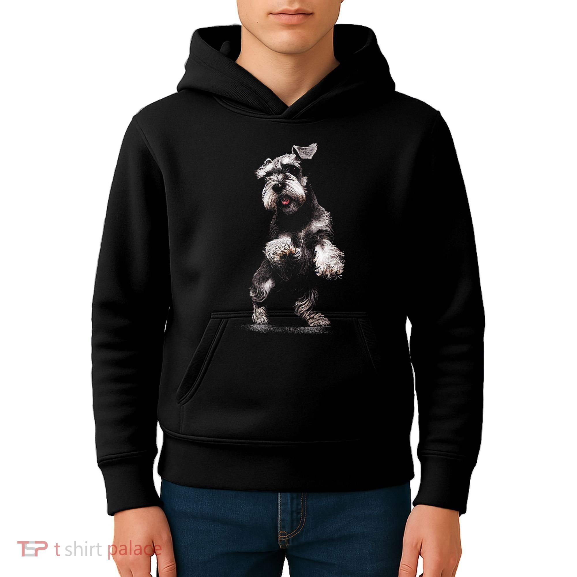 Miniature Schnauzer Dog Art Miniature Schnauzer Kids Hoodie