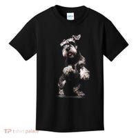 Miniature Schnauzer Dog Art Miniature Schnauzer Kids T-Shirt thumb 0