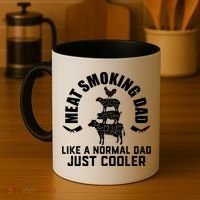 Meat Smoking Dad Meat Smoke Grilling Bbq Fathers Day Gift Coffee Mug thumb 4