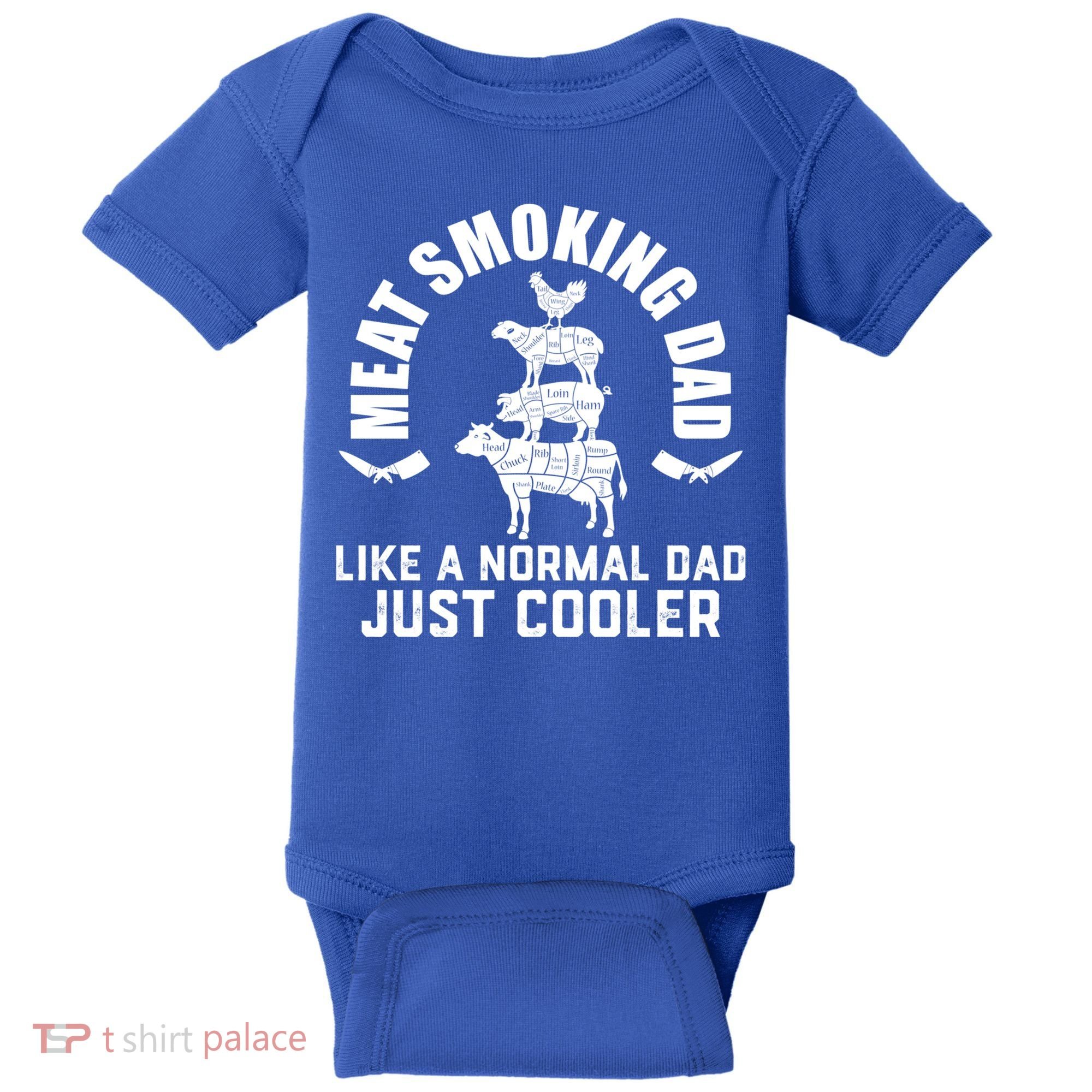 Meat Smoking Dad Meat Smoke Grilling Bbq Fathers Day Gift Baby Bodysuit