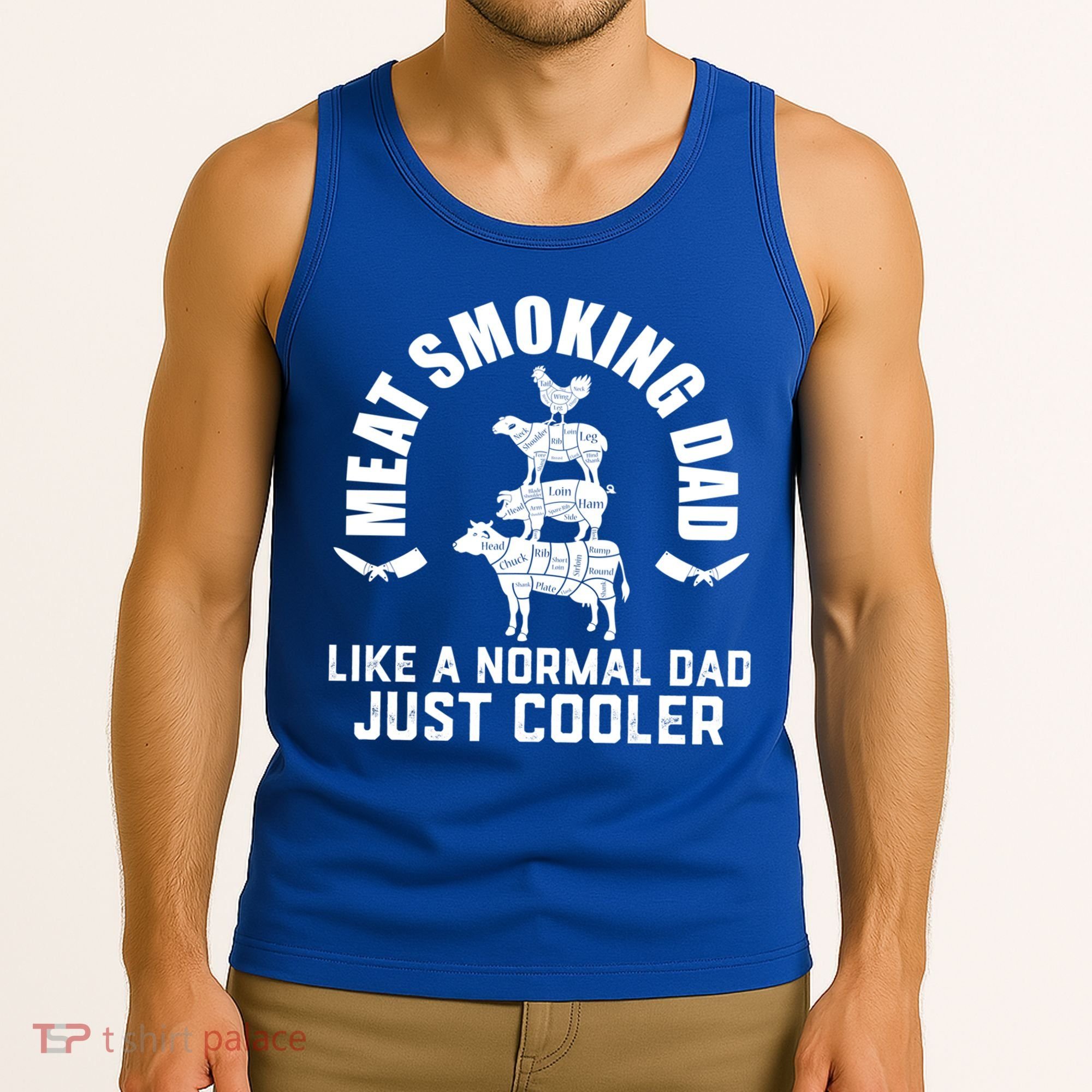 Meat Smoking Dad Meat Smoke Grilling Bbq Fathers Day Gift Tank Top