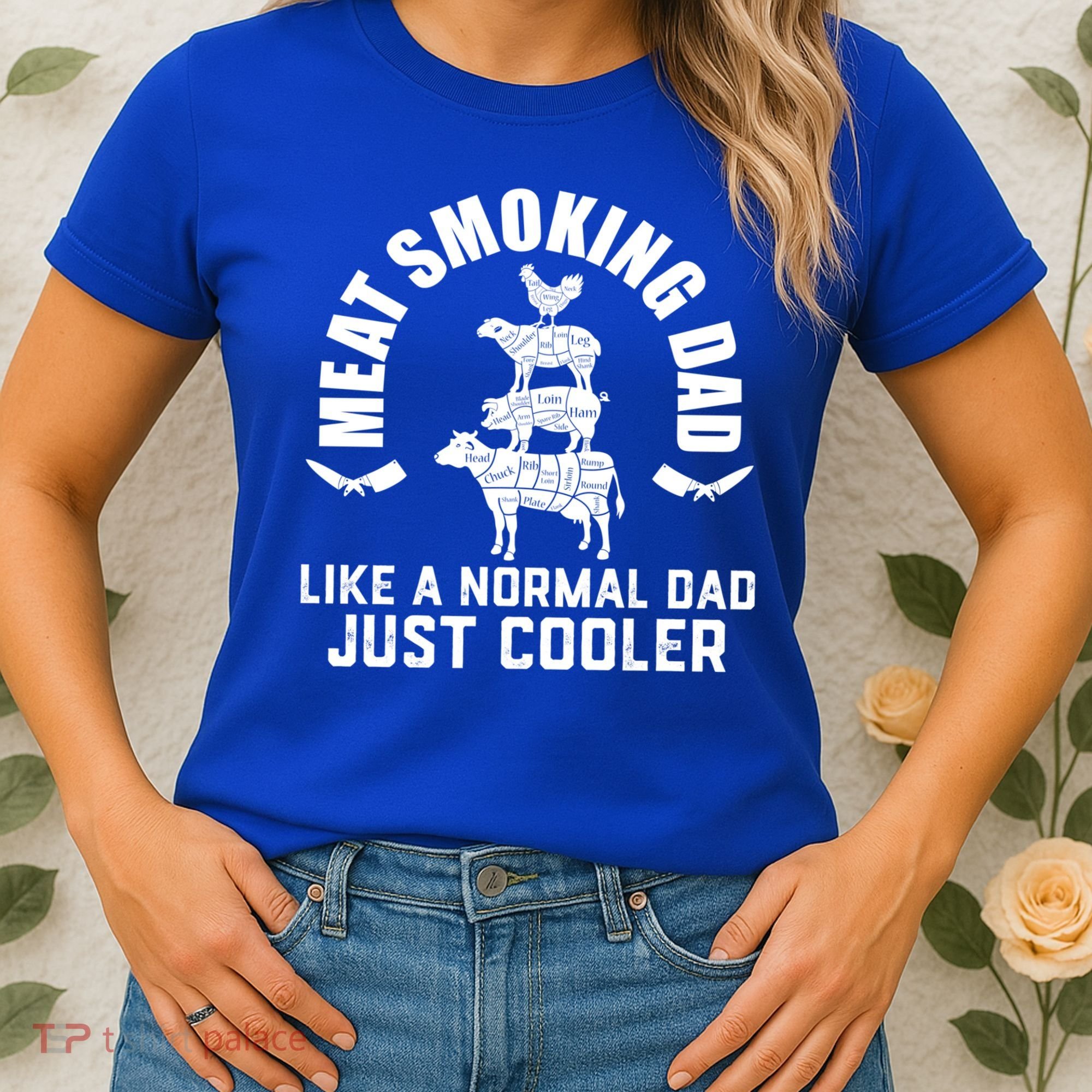 Meat Smoking Dad Meat Smoke Grilling Bbq Fathers Day Gift Women's T-Shirt