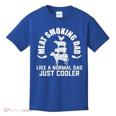 Meat Smoking Dad Meat Smoke Grilling Bbq Fathers Day Gift Kids T-Shirt