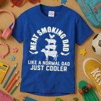 Meat Smoking Dad Meat Smoke Grilling Bbq Fathers Day Gift Kids T-Shirt thumb 3