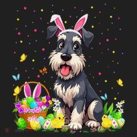 Miniature Schnauzer Dog Easter Egg Hunt Bunny Ear Easter Women's Sweatshirt thumb 2