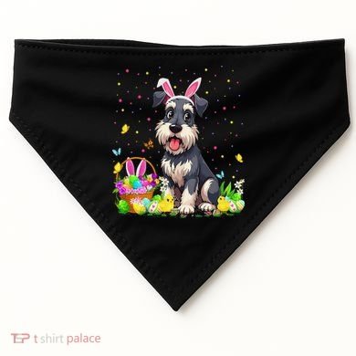 Miniature Schnauzer Dog Easter Egg Hunt Bunny Ear Easter USA-Made Doggie Bandana