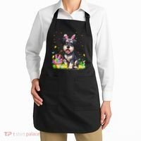 Miniature Schnauzer Dog Easter Egg Hunt Bunny Ear Easter Apron thumb 2
