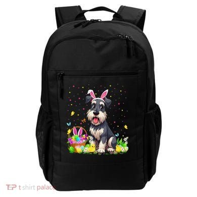 Miniature Schnauzer Dog Easter Egg Hunt Bunny Ear Easter Backpack