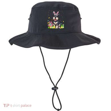 Miniature Schnauzer Dog Easter Egg Hunt Bunny Ear Easter Bucket Hat