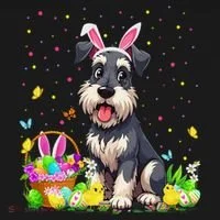 Miniature Schnauzer Dog Easter Egg Hunt Bunny Ear Easter Bucket Hat thumb 4