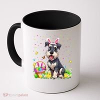 Miniature Schnauzer Dog Easter Egg Hunt Bunny Ear Easter Coffee Mug thumb 0