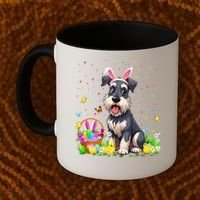 Miniature Schnauzer Dog Easter Egg Hunt Bunny Ear Easter Coffee Mug thumb 2