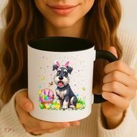 Miniature Schnauzer Dog Easter Egg Hunt Bunny Ear Easter Coffee Mug thumb 3