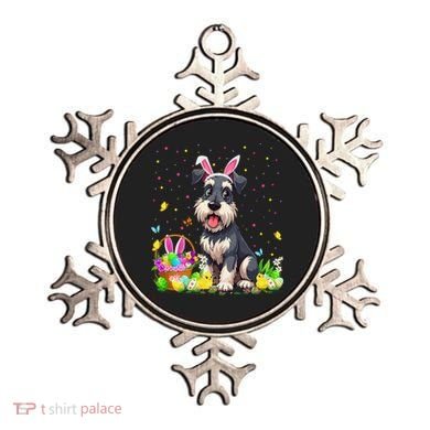 Miniature Schnauzer Dog Easter Egg Hunt Bunny Ear Easter Ornament