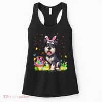 Miniature Schnauzer Dog Easter Egg Hunt Bunny Ear Easter Women's Tank Top thumb 0