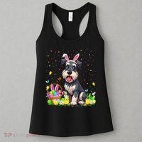 Miniature Schnauzer Dog Easter Egg Hunt Bunny Ear Easter Women's Tank Top thumb 3