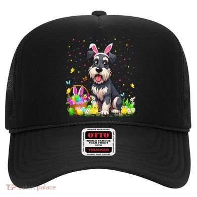 Miniature Schnauzer Dog Easter Egg Hunt Bunny Ear Easter Hat
