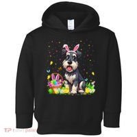 Miniature Schnauzer Dog Easter Egg Hunt Bunny Ear Easter Toddler Hoodie thumb 0