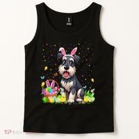 Miniature Schnauzer Dog Easter Egg Hunt Bunny Ear Easter Tank Top thumb 2