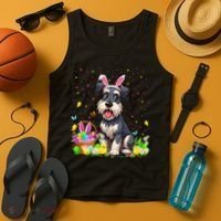Miniature Schnauzer Dog Easter Egg Hunt Bunny Ear Easter Tank Top thumb 4