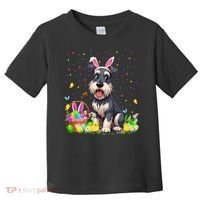 Miniature Schnauzer Dog Easter Egg Hunt Bunny Ear Easter Toddler T-Shirt thumb 0