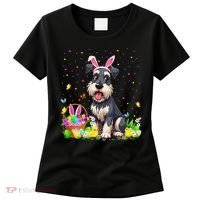 Miniature Schnauzer Dog Easter Egg Hunt Bunny Ear Easter Women's T-Shirt thumb 0