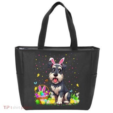 Miniature Schnauzer Dog Easter Egg Hunt Bunny Ear Easter Tote Bag