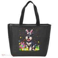 Miniature Schnauzer Dog Easter Egg Hunt Bunny Ear Easter Tote Bag thumb 0