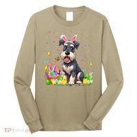 Miniature Schnauzer Dog Easter Egg Hunt Bunny Ear Easter Long Sleeve Shirt thumb 0