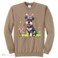 Miniature Schnauzer Dog Easter Egg Hunt Bunny Ear Easter Sweatshirt thumb 0