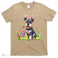 Miniature Schnauzer Dog Easter Egg Hunt Bunny Ear Easter T-Shirt thumb 0