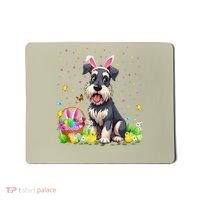 Miniature Schnauzer Dog Easter Egg Hunt Bunny Ear Easter Mousepad thumb 0