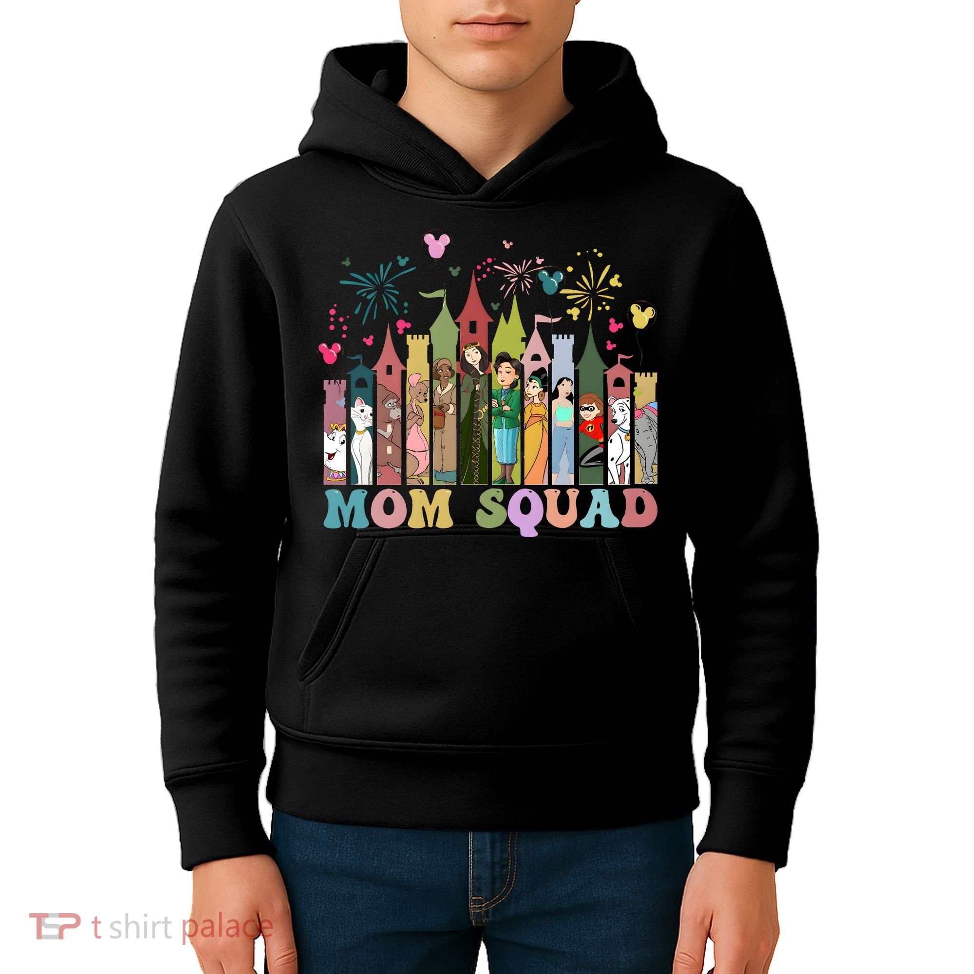 Mom Squad Diz Nee Mama Mothers Day Gift Mom Magic Kingdom Kids Hoodie
