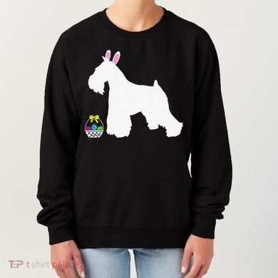 Miniature Schnauzer Easter Bunny Dog Silhouette Women's Sweatshirt